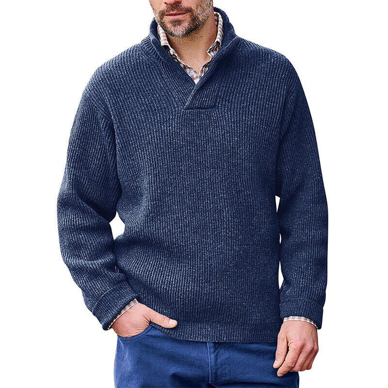 Cevori Modern Stand-Up Collar Knitted Jumper