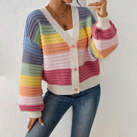 Cozy Women's Loose Fit Open Cardigan Sweater - BritishElegance