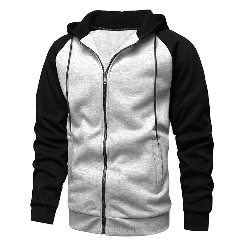 Cevori Casual Hooded Jacket with Contrast Sleeves