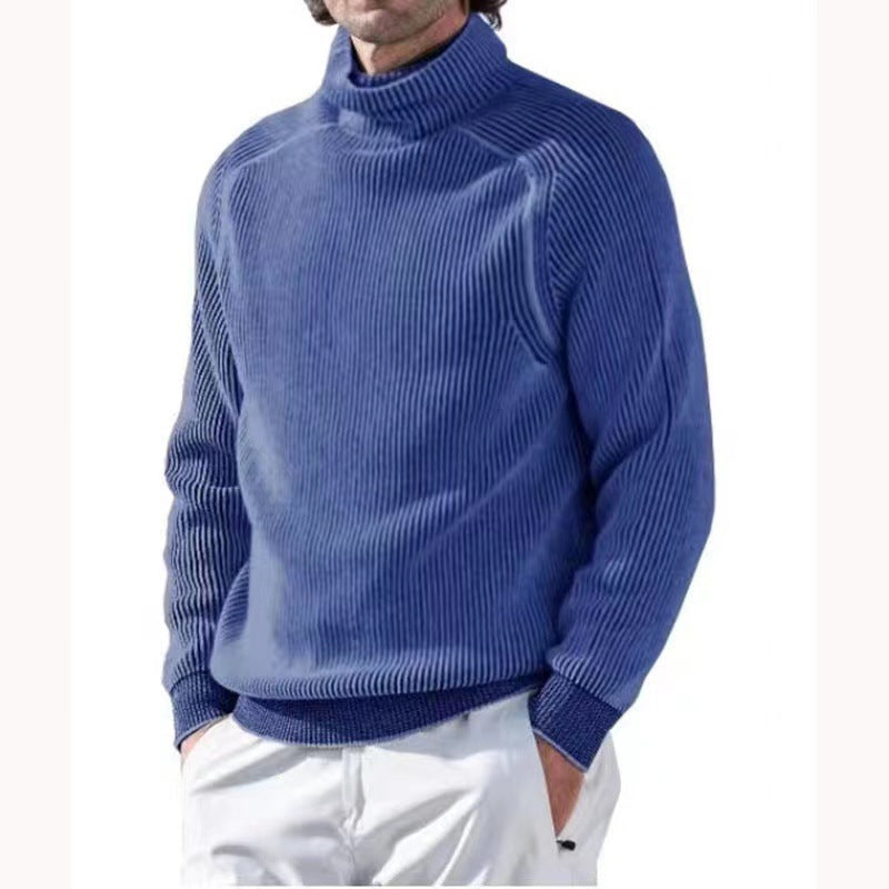 Cozy Striped Crew Neck Winter Knit Sweater