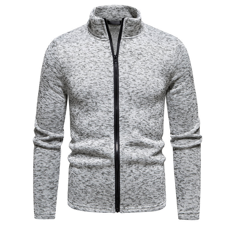 Men’s Fleece Texture Full Zip Casual Jacket