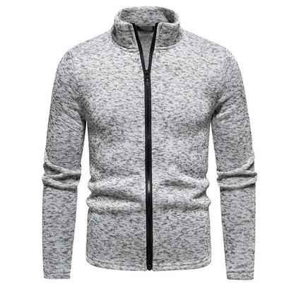 Men’s Fleece Texture Full Zip Casual Jacket