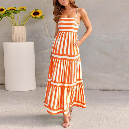 Chic Summer Dress - Adjustable Buckle Detail & Buttons