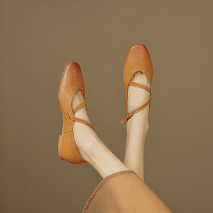 Norie Genuine Leather Flats
