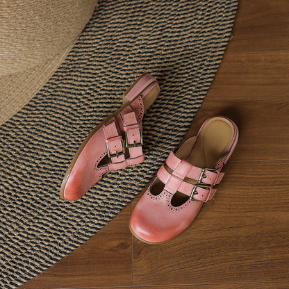 Elin Genuine Leather Mules