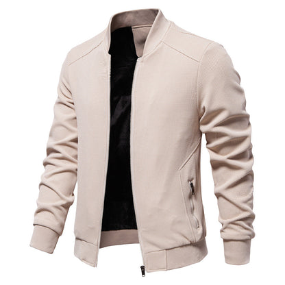 Men’s Textured Full Zipper Knit Jacket