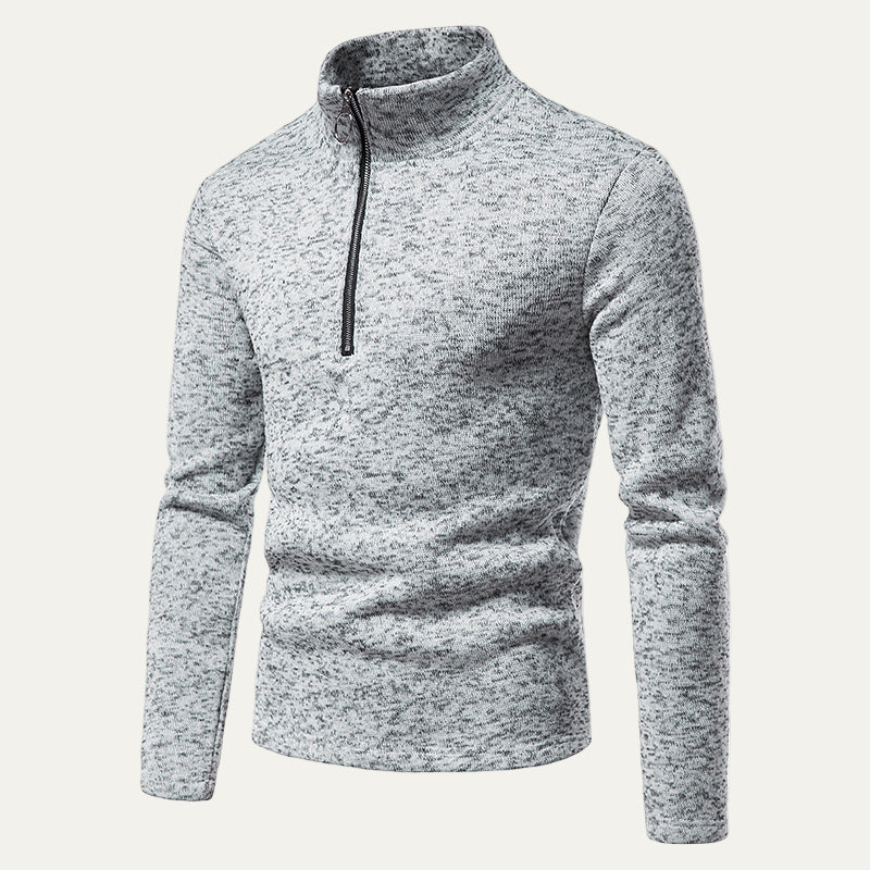 Men’s Textured Half Zip Mock Neck Pullover