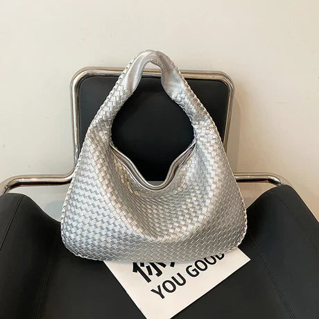 Red Valentina Woven Shopping Bag