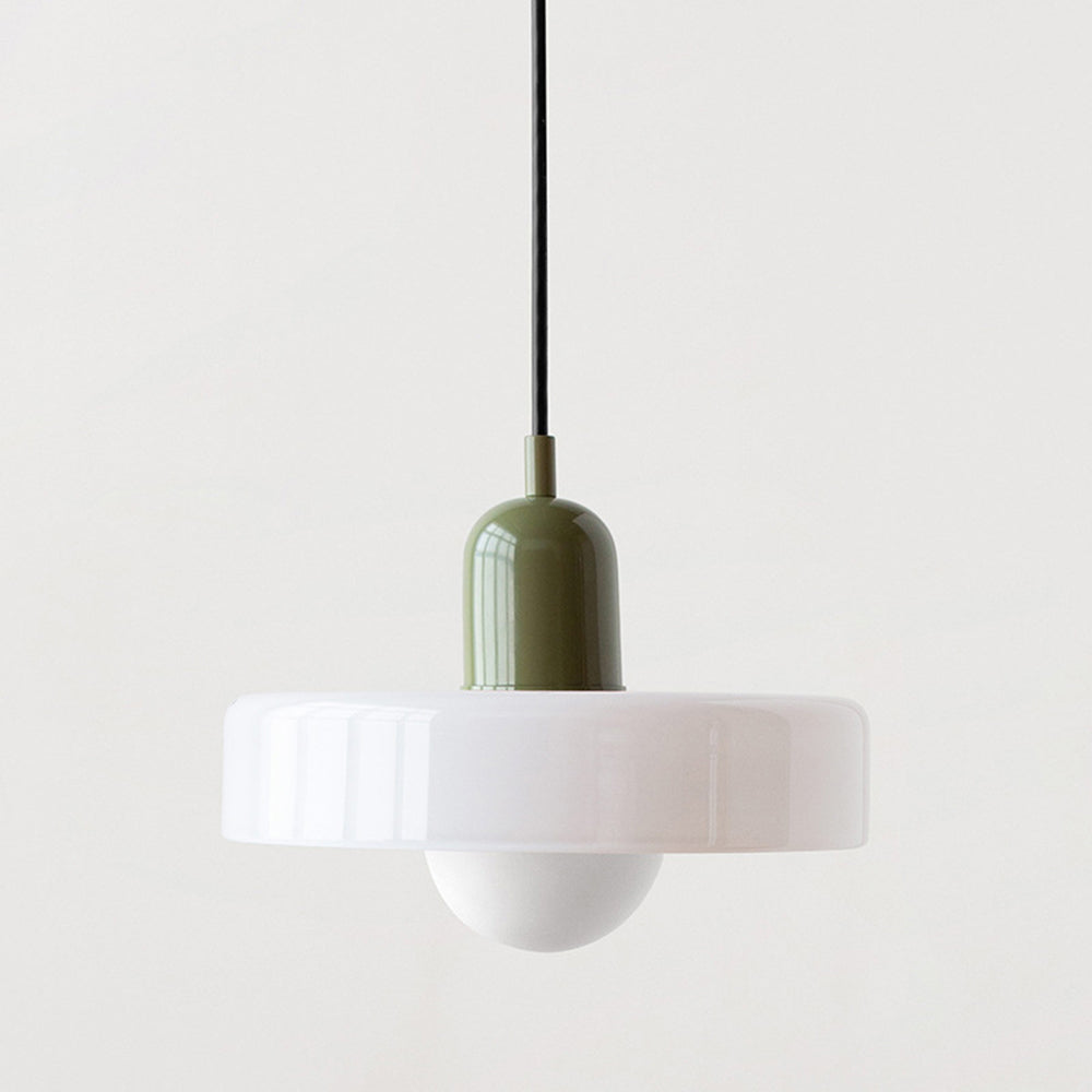 Colorful Glass Hanging Lamp With Adjustable Arm