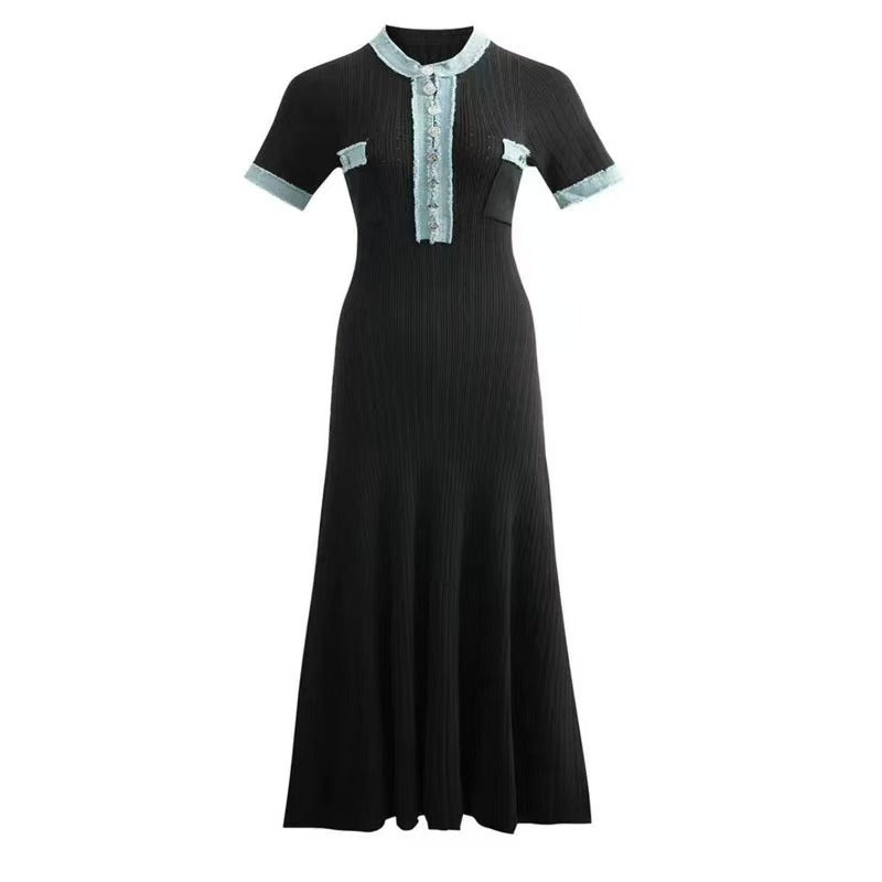 Classic Knit Maxi Dress - V Neck Relaxed Fit