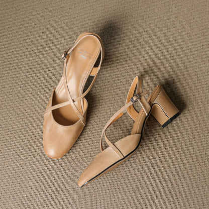 Blenza Genuine Leather Slingbacks