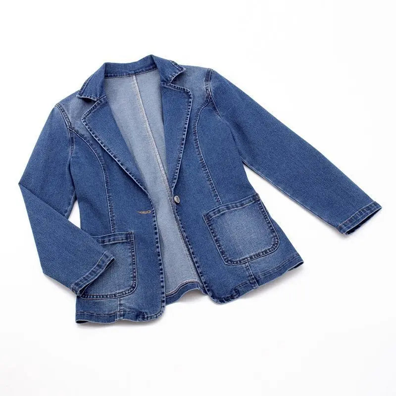Alessia - Classic Waisted Denim Blazer