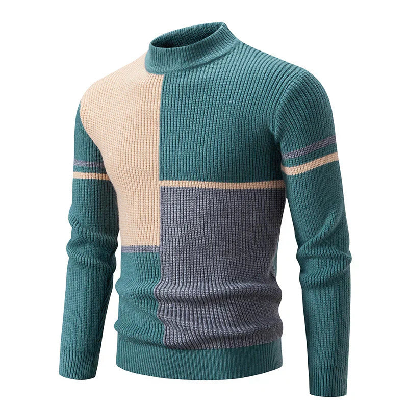 Men's Enzo Knit Jumper with Graphic Block Design