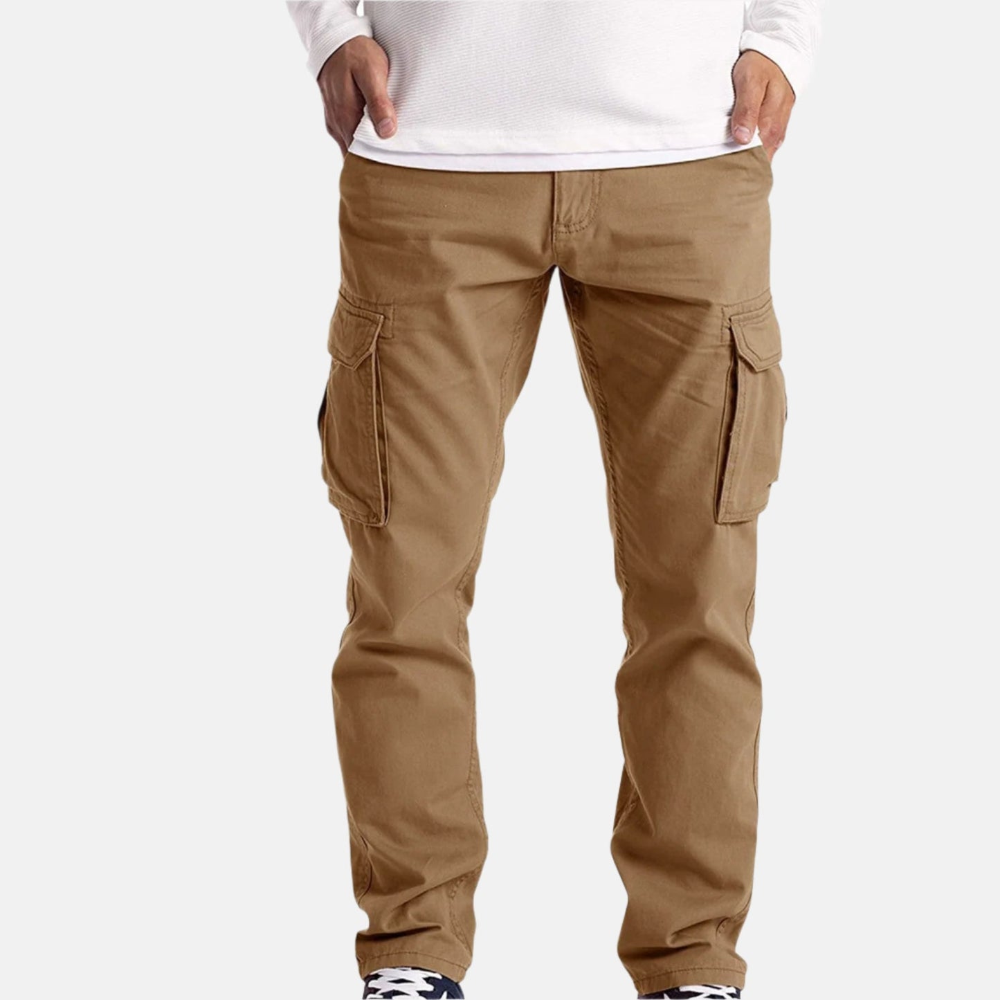Men’s Relaxed Fit Cargo Pants with Utility Flap Pockets