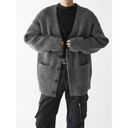 Men’s Oversized Textured Knit Cardigan