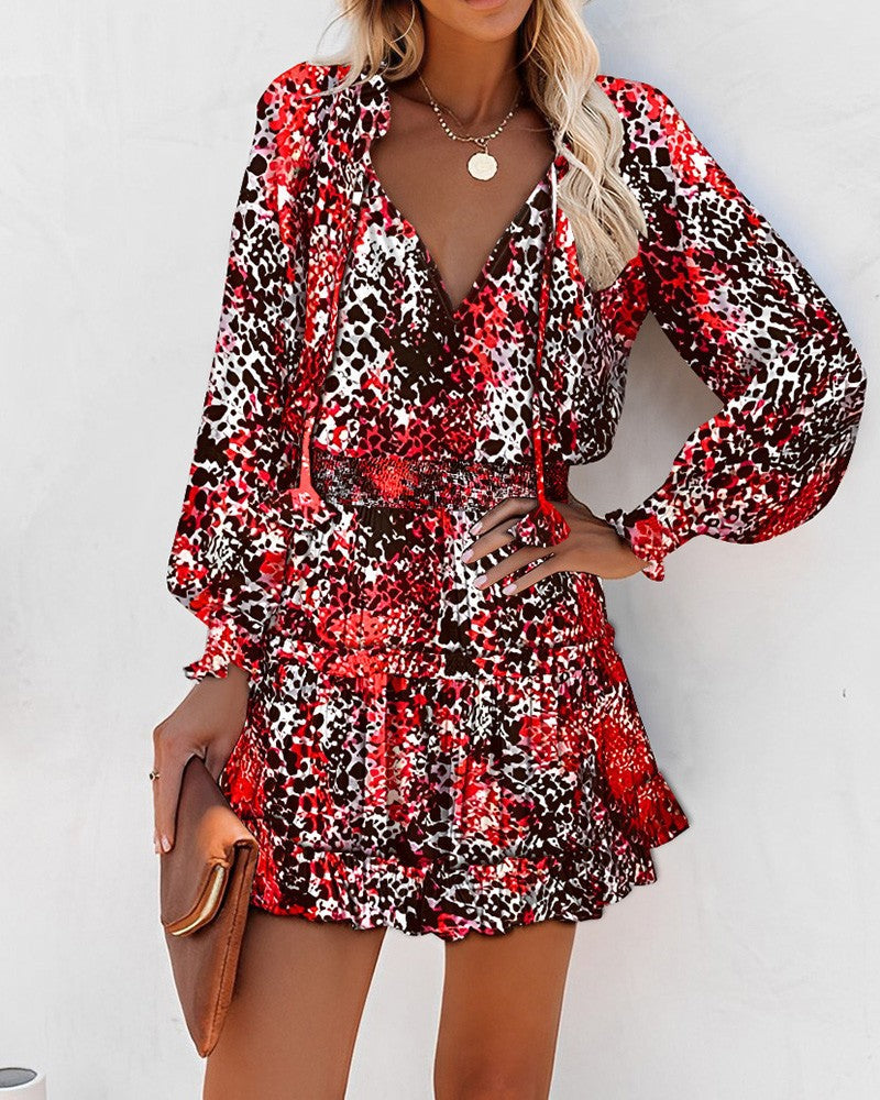 Bright Floral Fit Mini Dress for Women