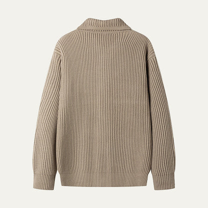 Men’s Textured Stripe Knit Button Cardigan