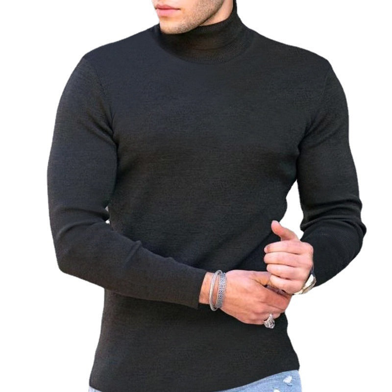Men’s Form Fitting Soft Knit Turtleneck Top