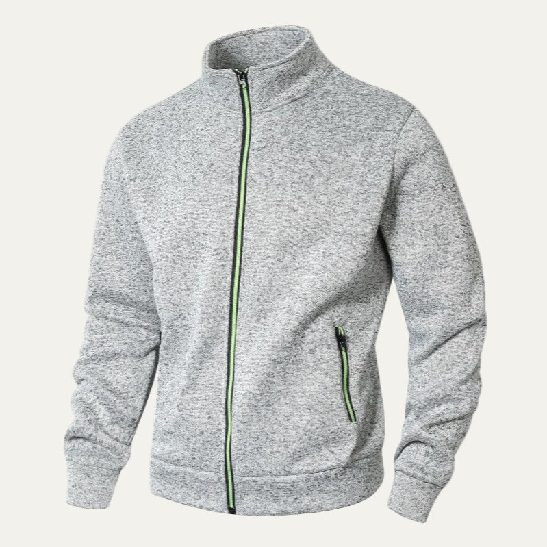 Men’s Stand Collar Track Jacket with Contrast Zip