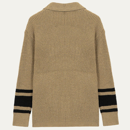 Men’s Shawl Collar Striped Knit Cardigan