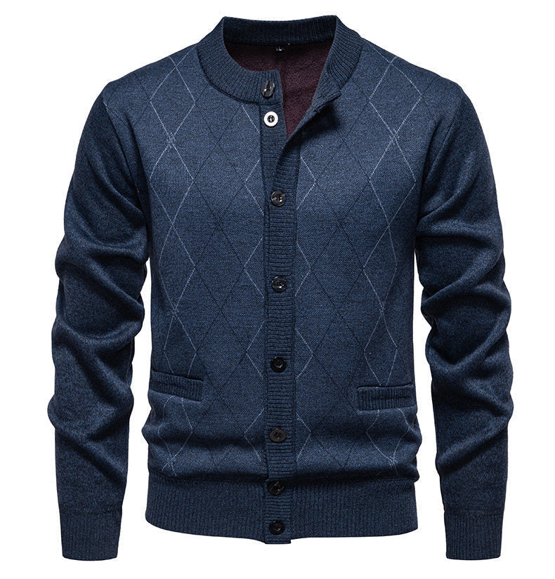Men’s Argyle Knitted Button Cardigan