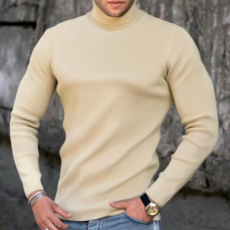 Men’s Form Fitting Soft Knit Turtleneck Top