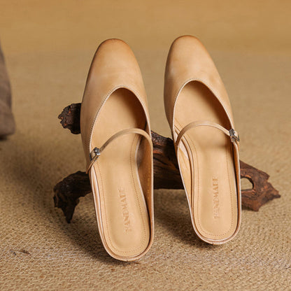 Merisa Genuine Leather Mules