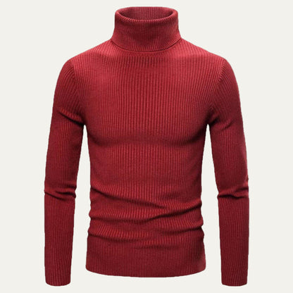 Men’s Slim Rib Knit Turtleneck Sweater