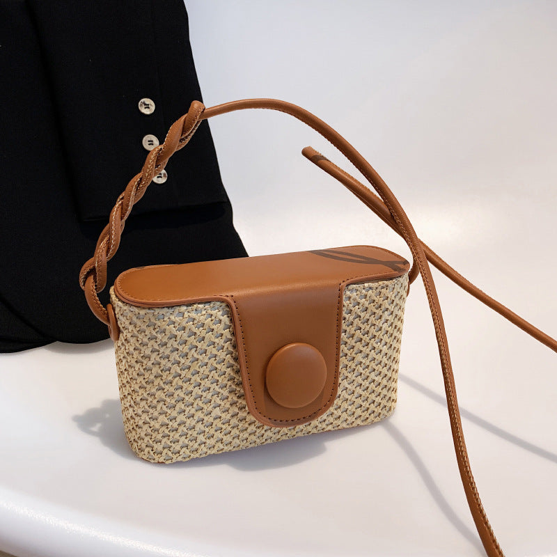 Bohemian Straw Crossbody Tote – Chic Beach Handbag for Women