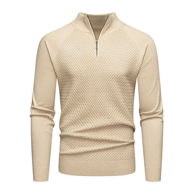 Men’s Cable Diamond Knit Quarter Zip Sweater