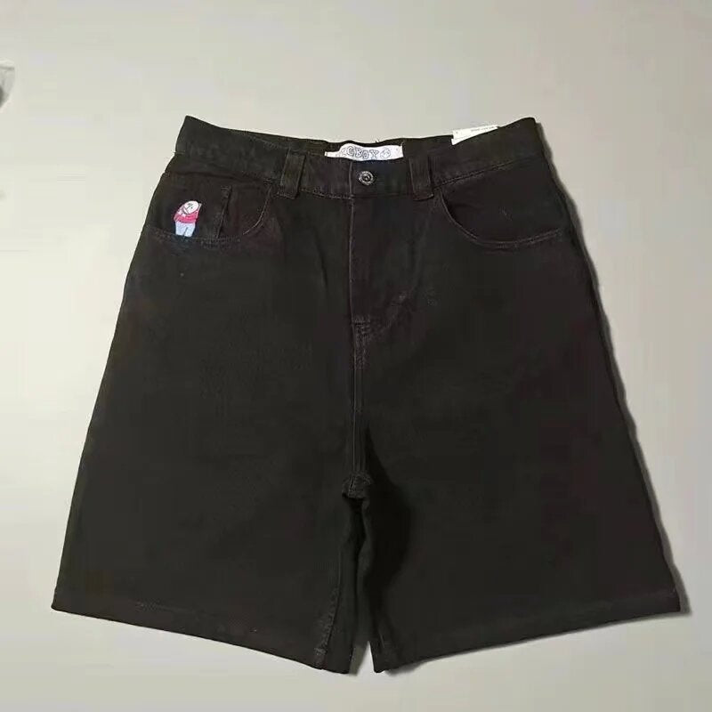 Retro Relaxed Fit Baggy Jeans / Casual Loose Denim Shorts