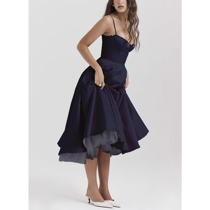 Relaxed Fit V-Neck Maxi Dress – Lightweight Ruffled Skirt
