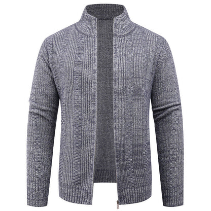 Cevori High Collar Textured Cardigan