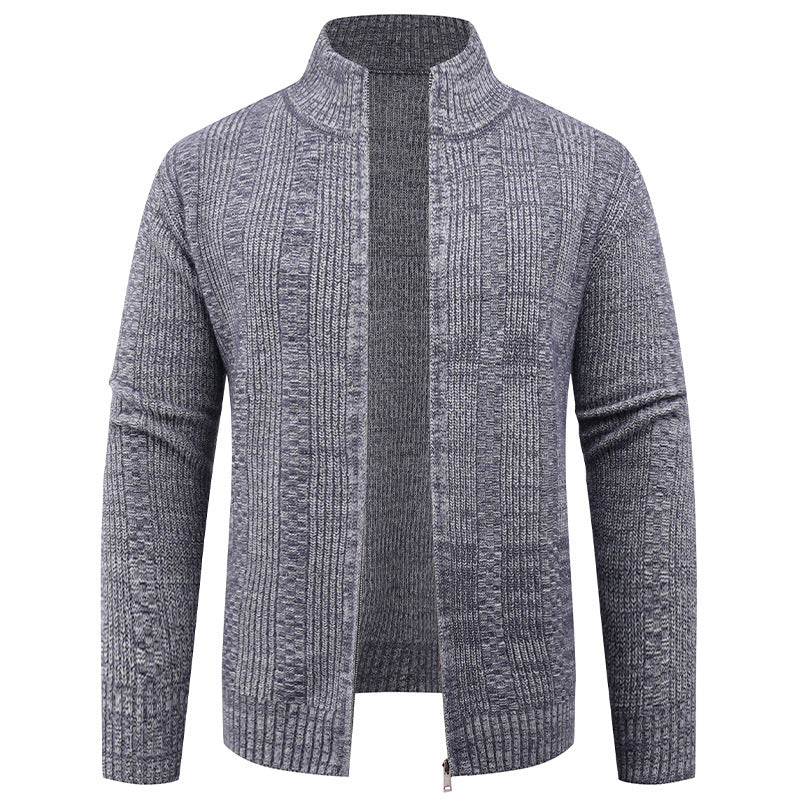 Men’s Vertical Texture Full Zip Knit Jacket