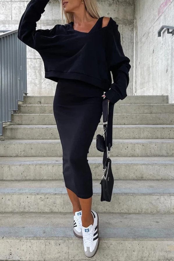 Fall 2 Piece Dress and Sweater Outfit - BritishElegance