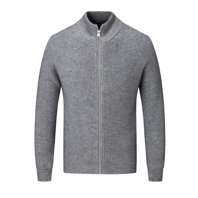 Cevori High Collar Knit Style Cardigan
