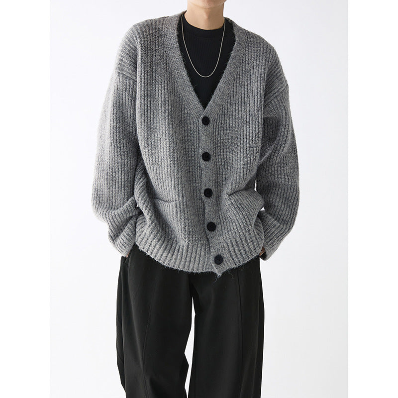 Men’s Oversized Textured Knit Cardigan