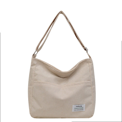 Rugged Corduroy Tote Bag for Women - Extra Large