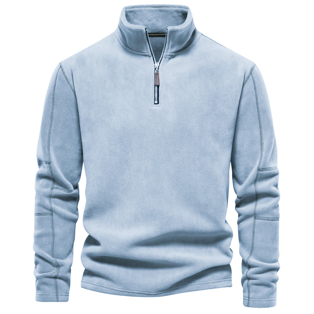 Warm Mens Fleece High Neck Half Zip Sweater