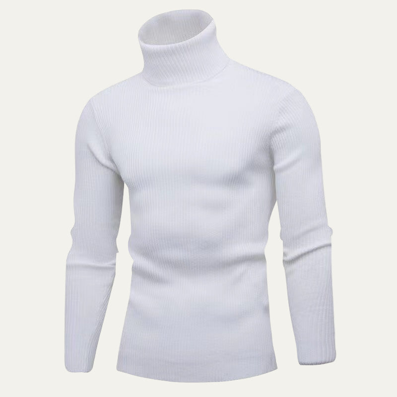 Men’s Slim Rib Knit Turtleneck Sweater