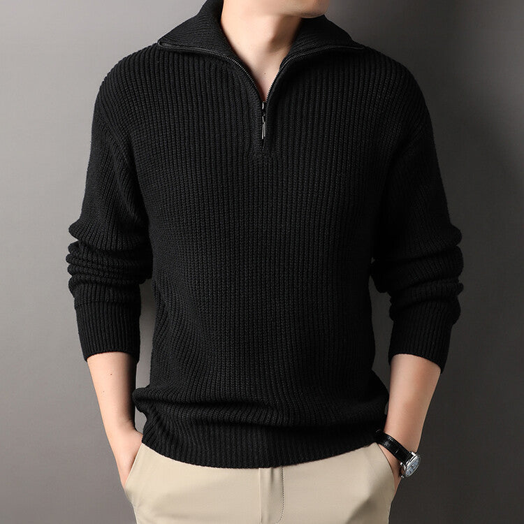 Cevori Knit Style Structured Half Zip Jumper