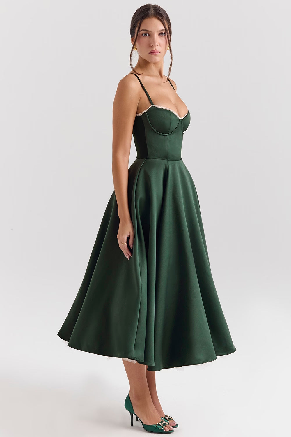 Relaxed Fit V-Neck Maxi Dress – Lightweight Ruffled Skirt