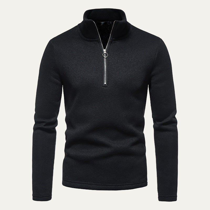 Men’s Textured Half Zip Mock Neck Pullover