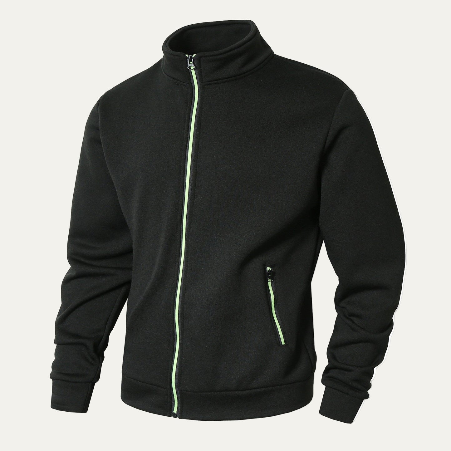 Men’s Stand Collar Track Jacket with Contrast Zip