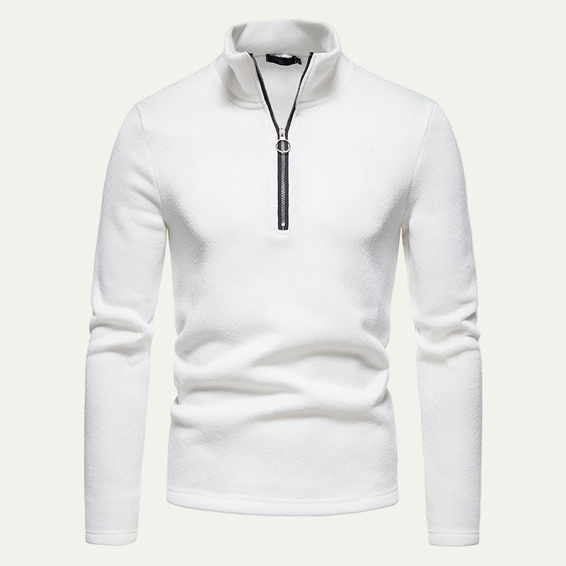 Men’s Textured Half Zip Mock Neck Pullover