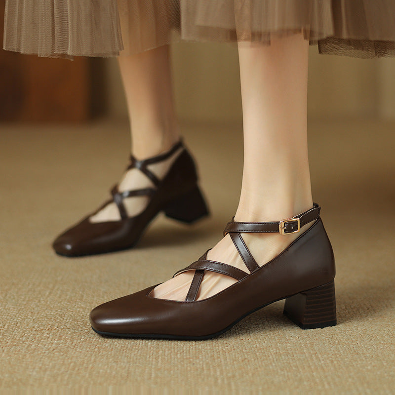 Elva Leather Heels