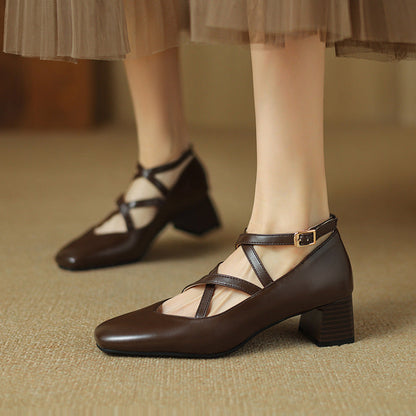 Elva Leather Heels