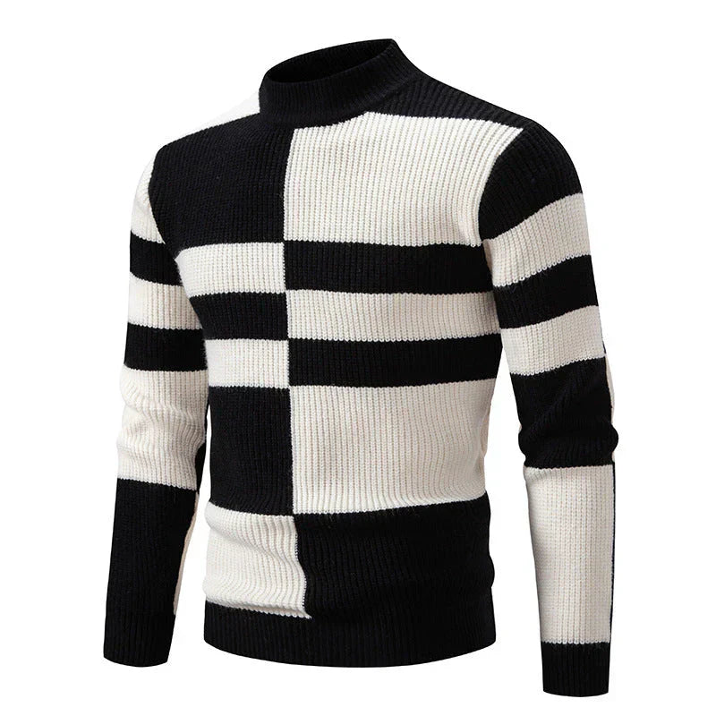 Men's Enzo Knit Jumper with Graphic Block Design