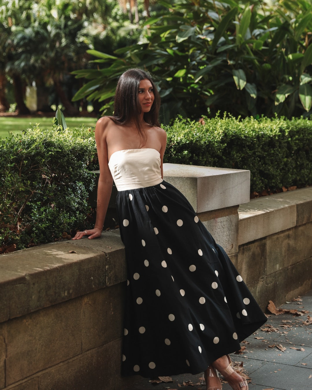 Elegant Sleeveless Dot Print Summer Dress
