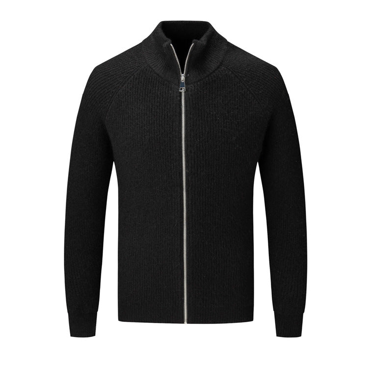 Cevori High Collar Knit Style Cardigan